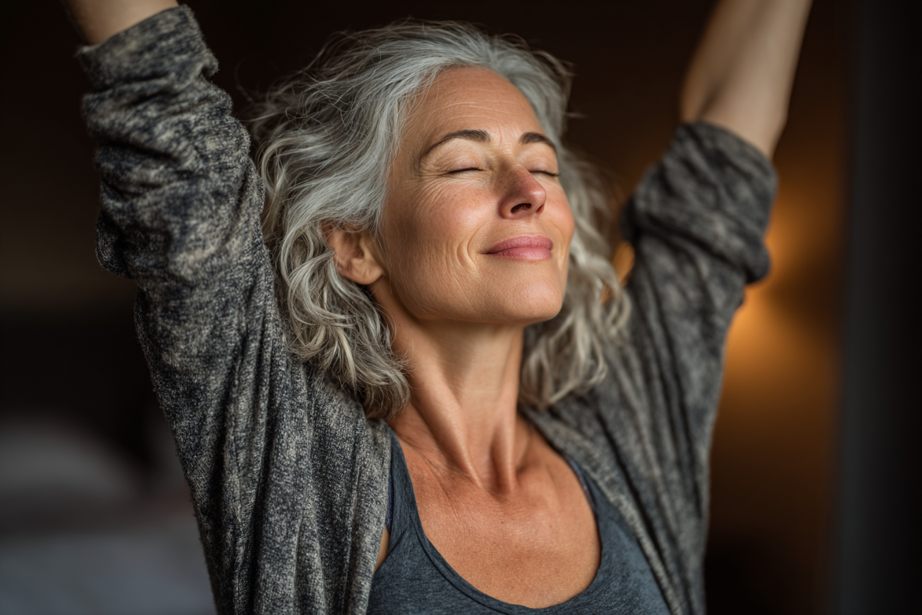 Група активних дорослих людей під час заняття йогою